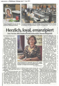Zum Tod der SPD-Stadtverbandsvorsitzenden Theresa Bergwinkl